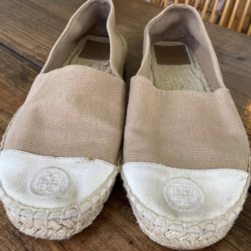 Espadrilles TORY BURCH  Flat Espadrille 863245 Seashell Beige/tan size 9